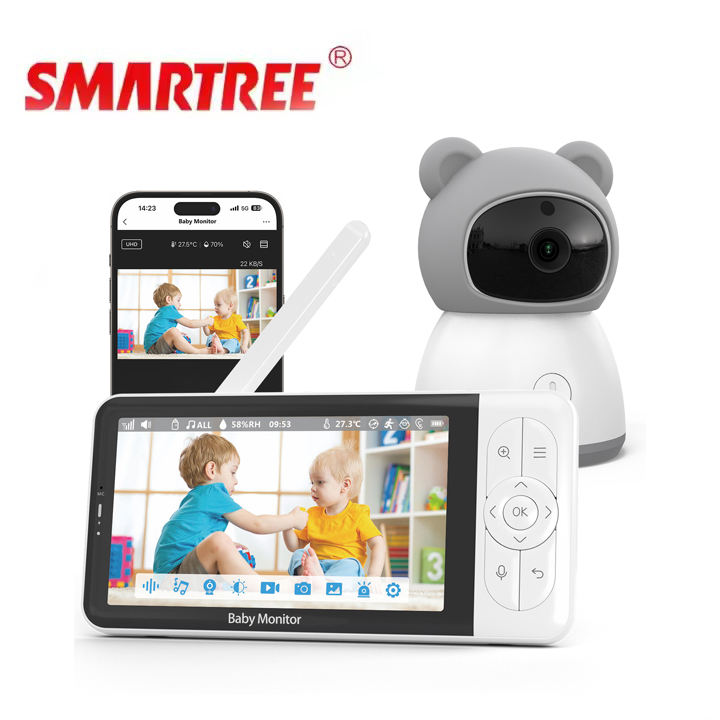 New 5.0Inch Smart Video Baby Monitor 1080P Camera Audio Phone 2.4G