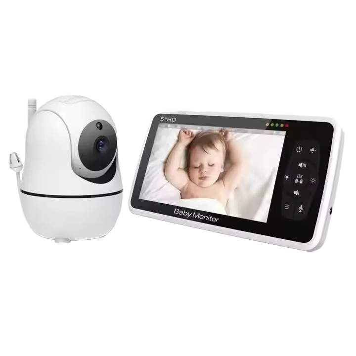 5'' 720P HD Smart Baby Monitor with Two Wireless Cameras Pan Tilt Baby