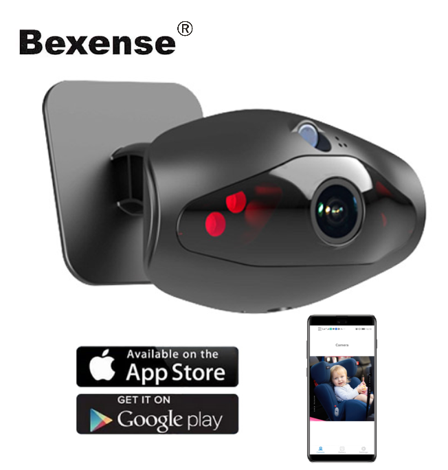 HD Car WiFi Baby Monitoring Camera Put on Back Seat for Baby Monitoring