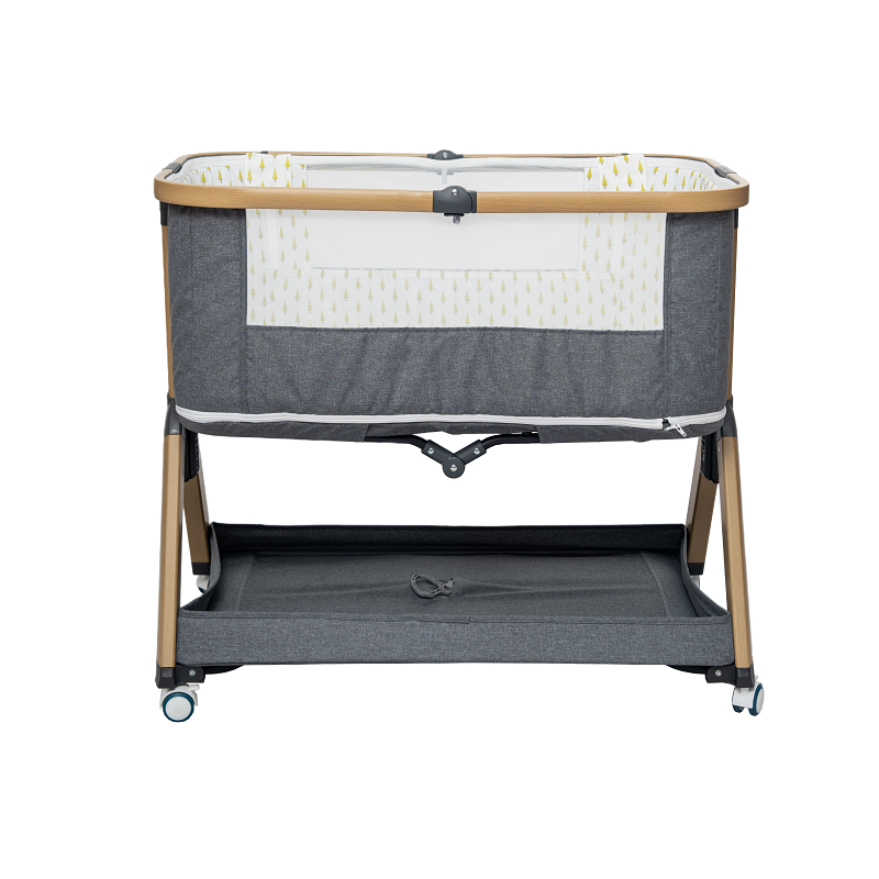 Convertible Baby Bedside Crib with Adjustable Height 7 Level Positions