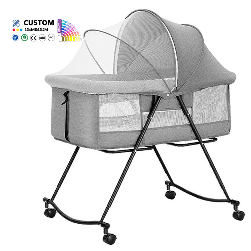 Baby Bassinet Bedside Rocking Cradle Bed Folding Newborn Crib Infant