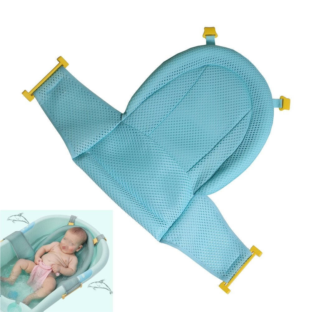 Breathable Mesh Newborn Baby Bath Mat Baby Tub Pillow Adjustable