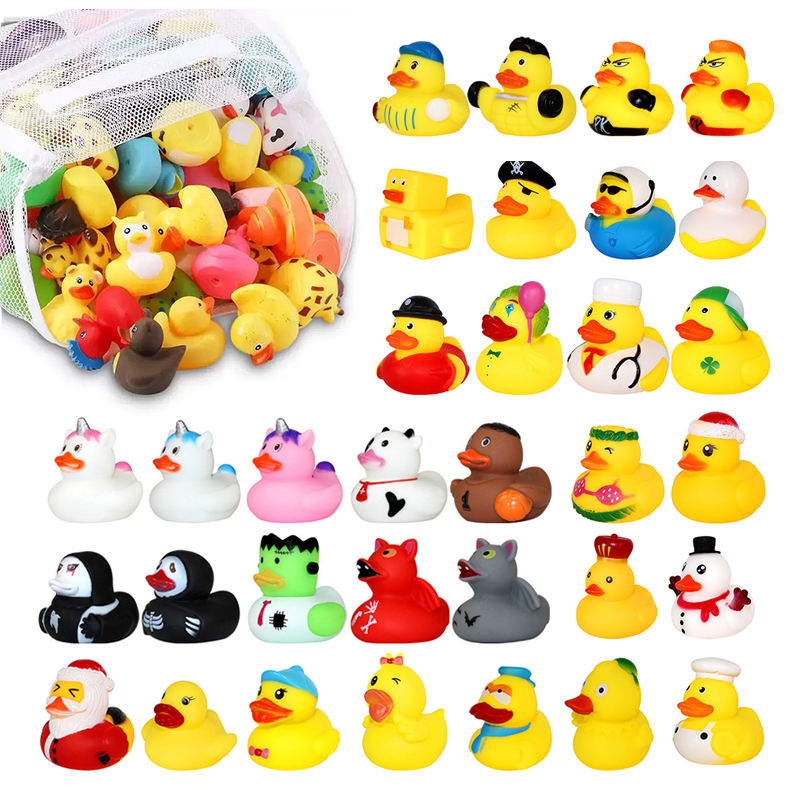 Various Styles Printed 2 Inches Rubberduck Baby Bath Toys for Kids