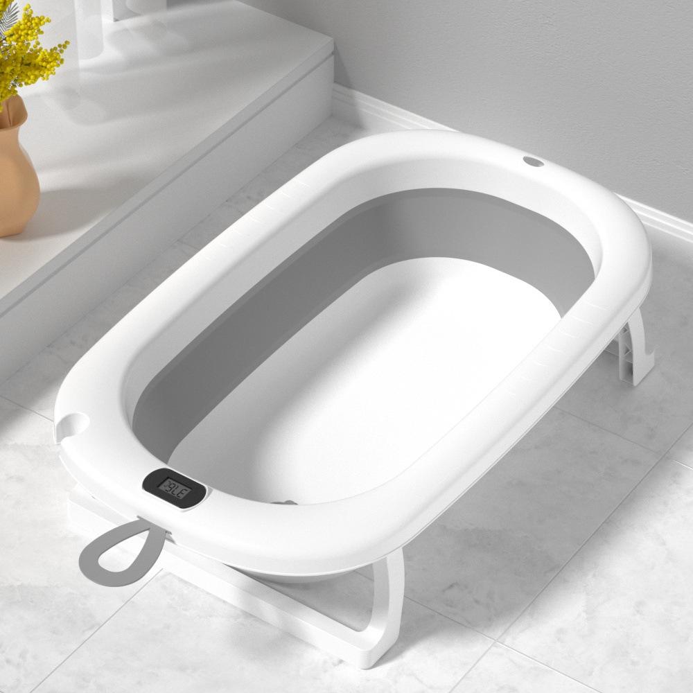 Baby Plastic Foldable Infant Bathtub with Temperature and Baby Bath