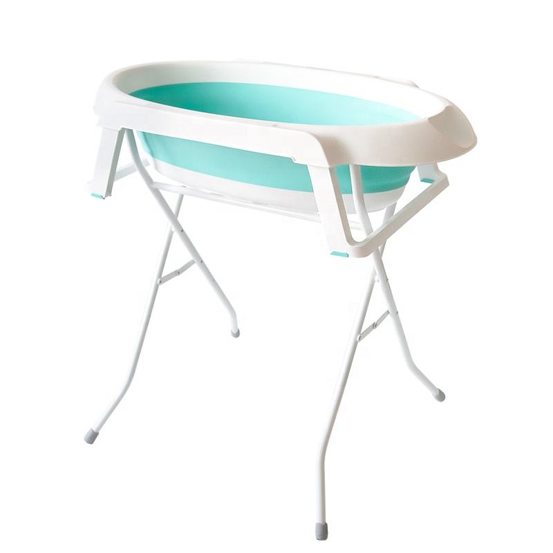 Folding Baby Bathtub With Stand With Drain Pipe