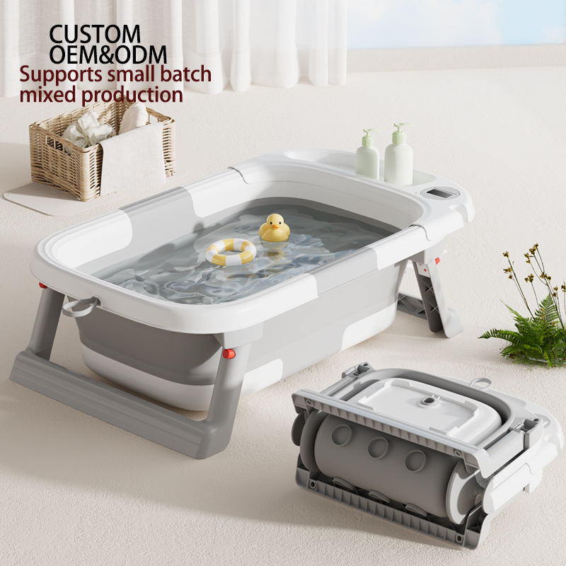 Double Folding Foldable Baby Bathtub Set for Toilet Use Durable Plastic