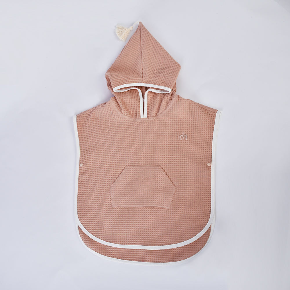 Kids Beach Towel Hooded Poncho Cotton Baby Pool Towel Cotton Waffle