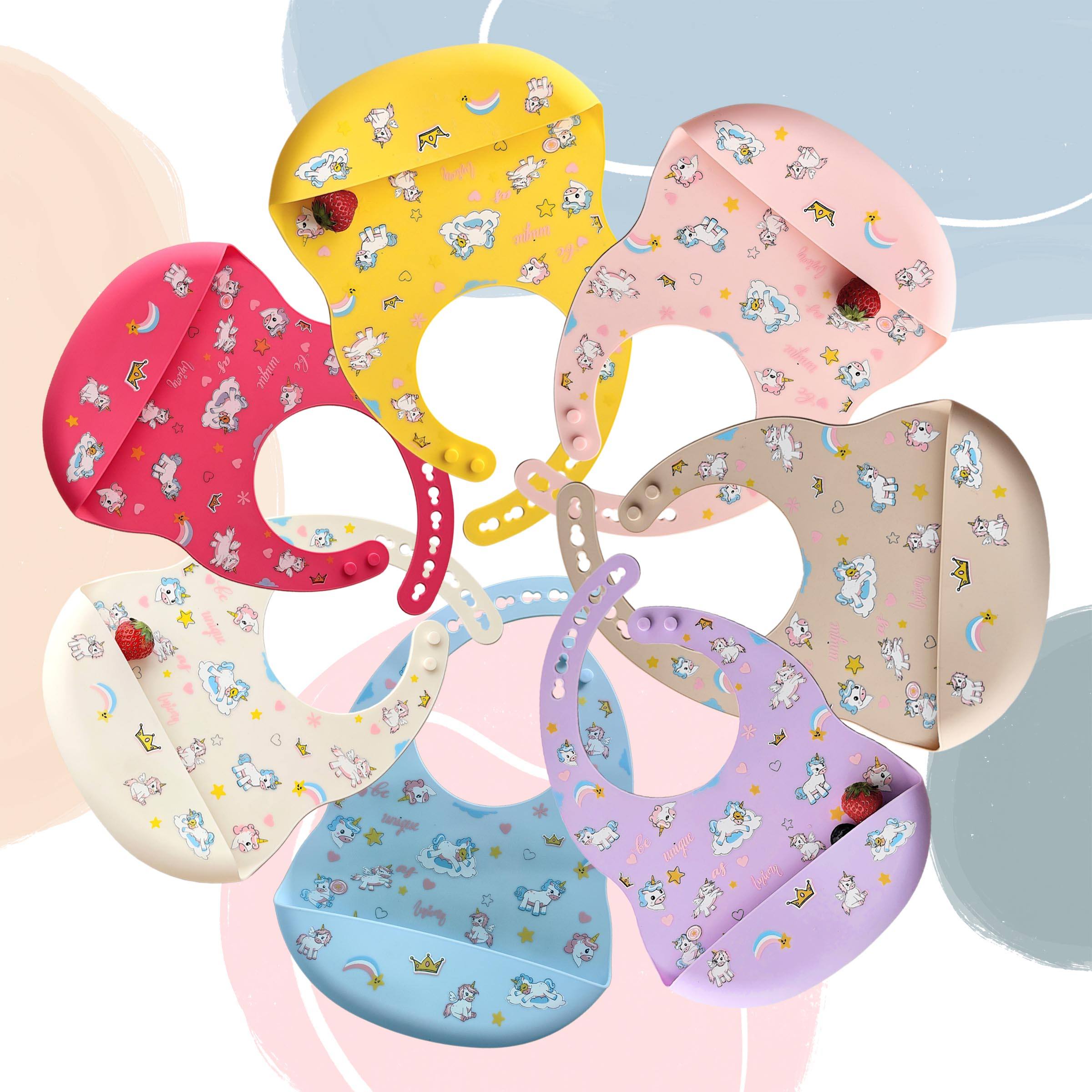Silicone Baby Bibs Soft Waterproof for Boys and Girls 100% Silicone