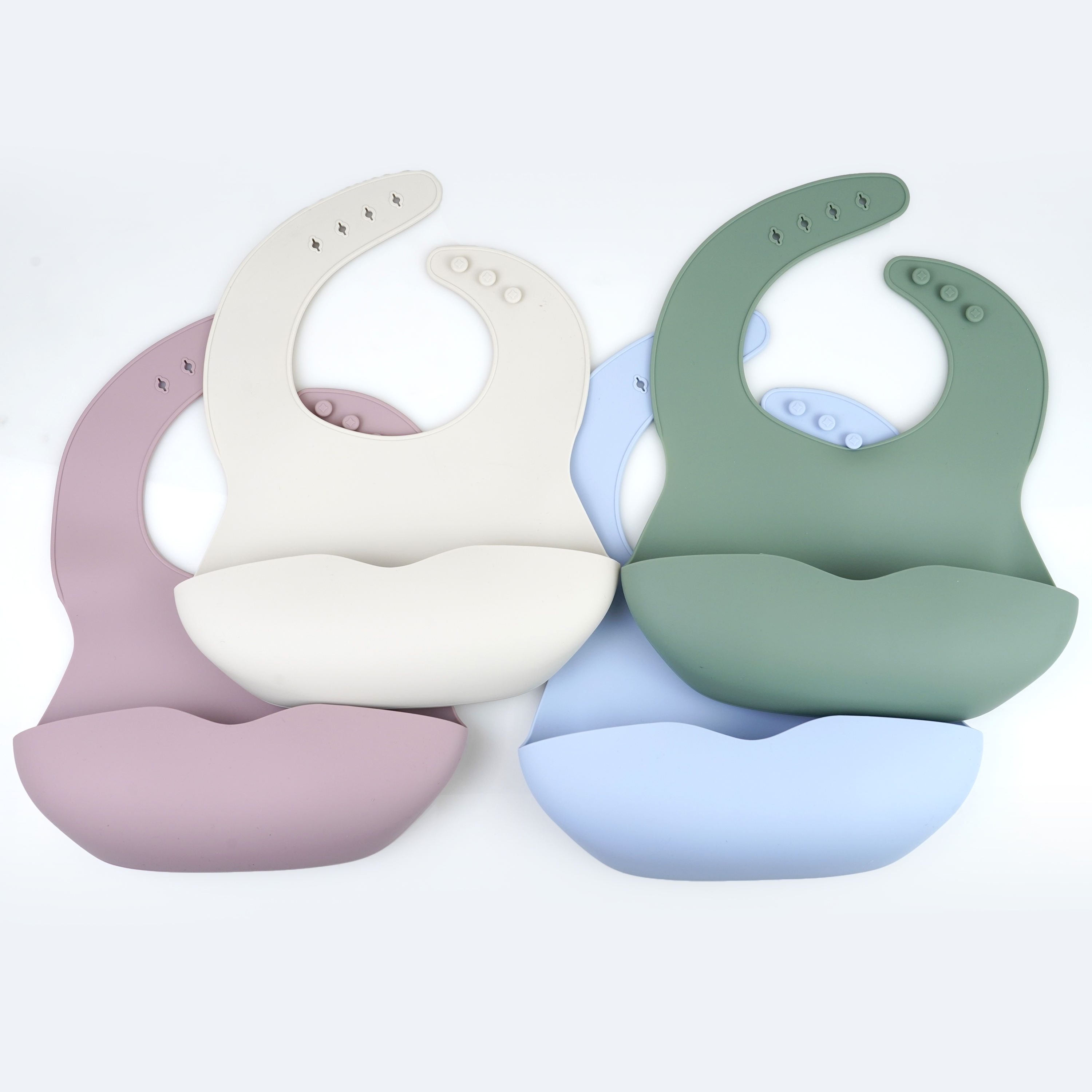 Lightweight BPA-Free Silicone Printed Baby Bibs Waterproof Button