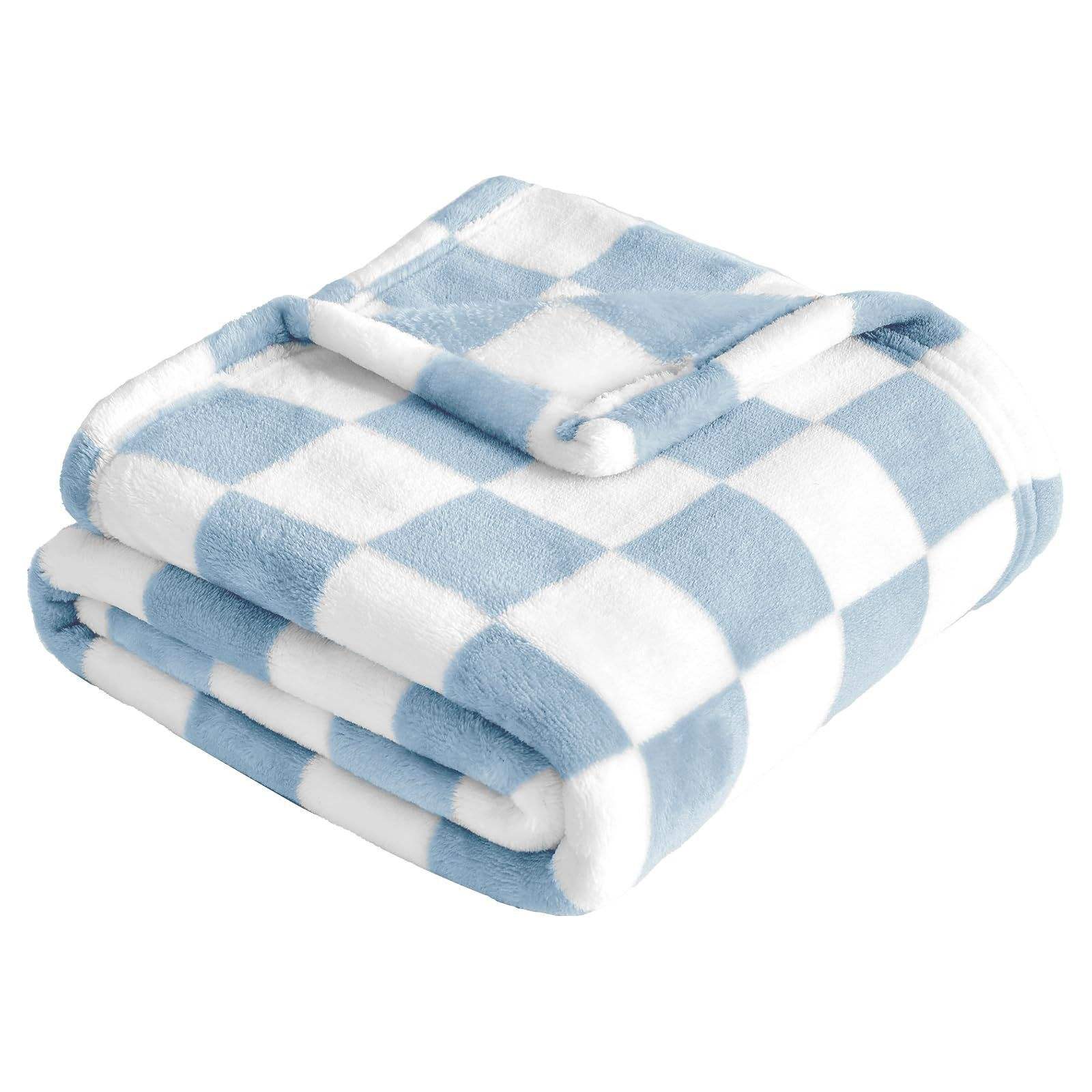 30*40inch Checkered Flannel Baby Blankets for Boys and Girls Ultra Soft