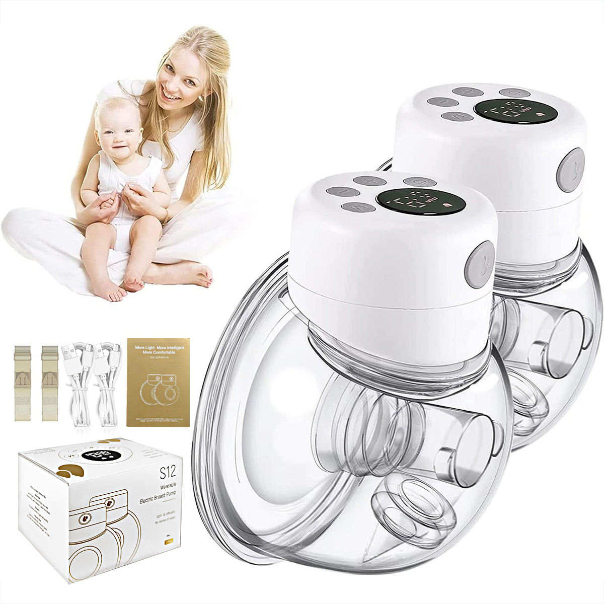 New Wireless Breastfeeding Milk Extractors Double Wearable BreastPump