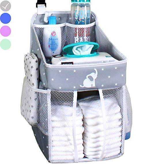 Hanging Diaper Caddy Organizer - Diaper Stacker for Changing Table
