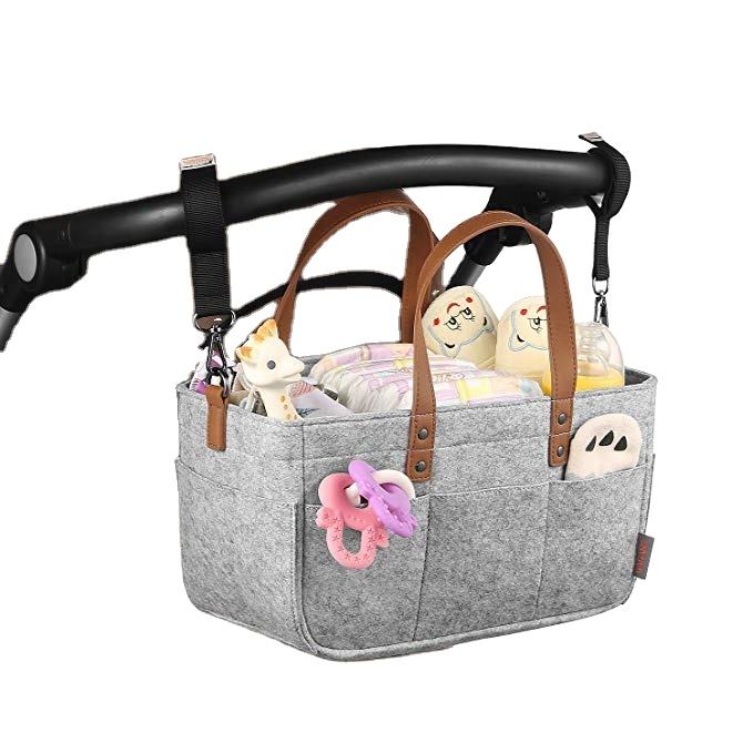 Polyester Felt Baby Diaper Caddy & Nursery Storage Organizer Basket for