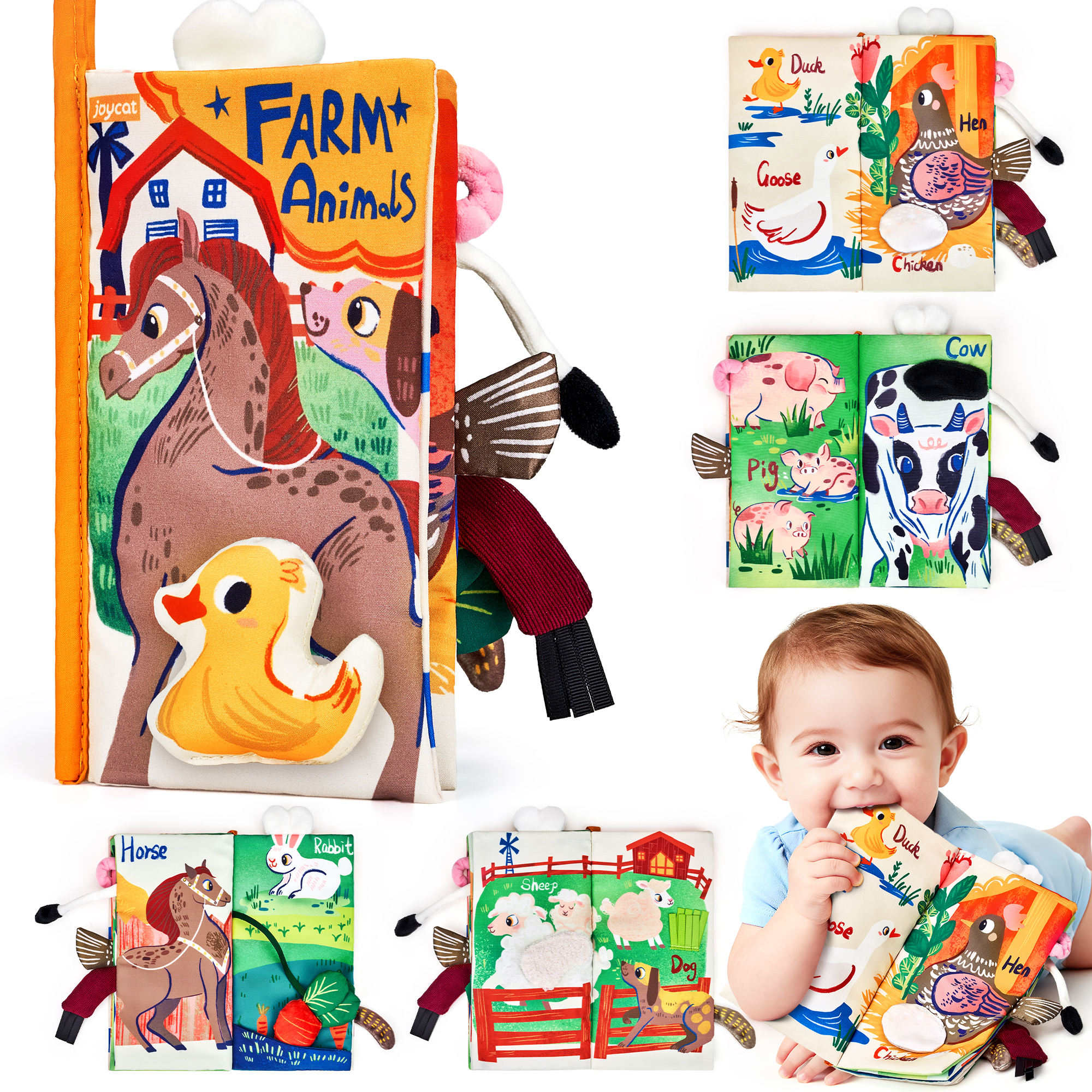 Joycat My First Soft Teether Book,Sensory Activity Book & Teething Toy