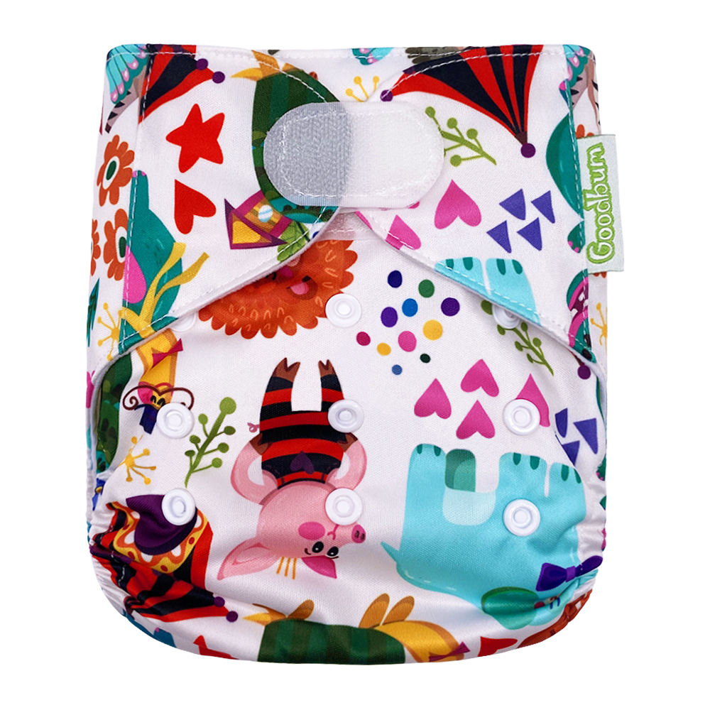 1PC Washable Reusable Pocket Diaper Waterproof OS Adjustable Hook and