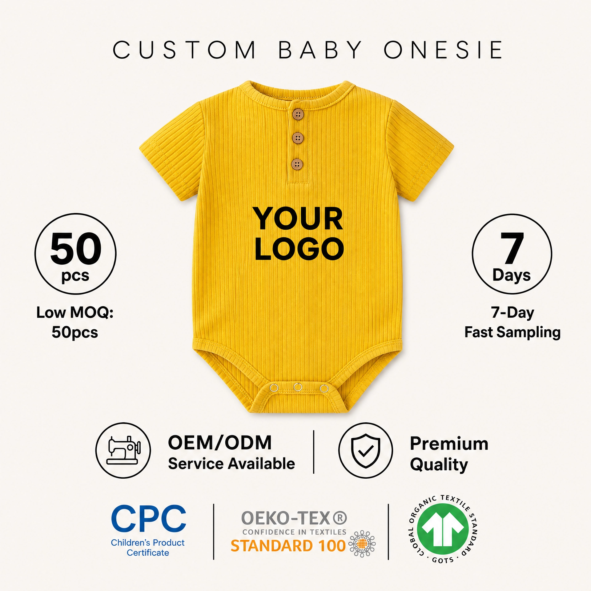 Garment Baby Rompers Organic Cotton Baby Onesie Set Newborn Baby