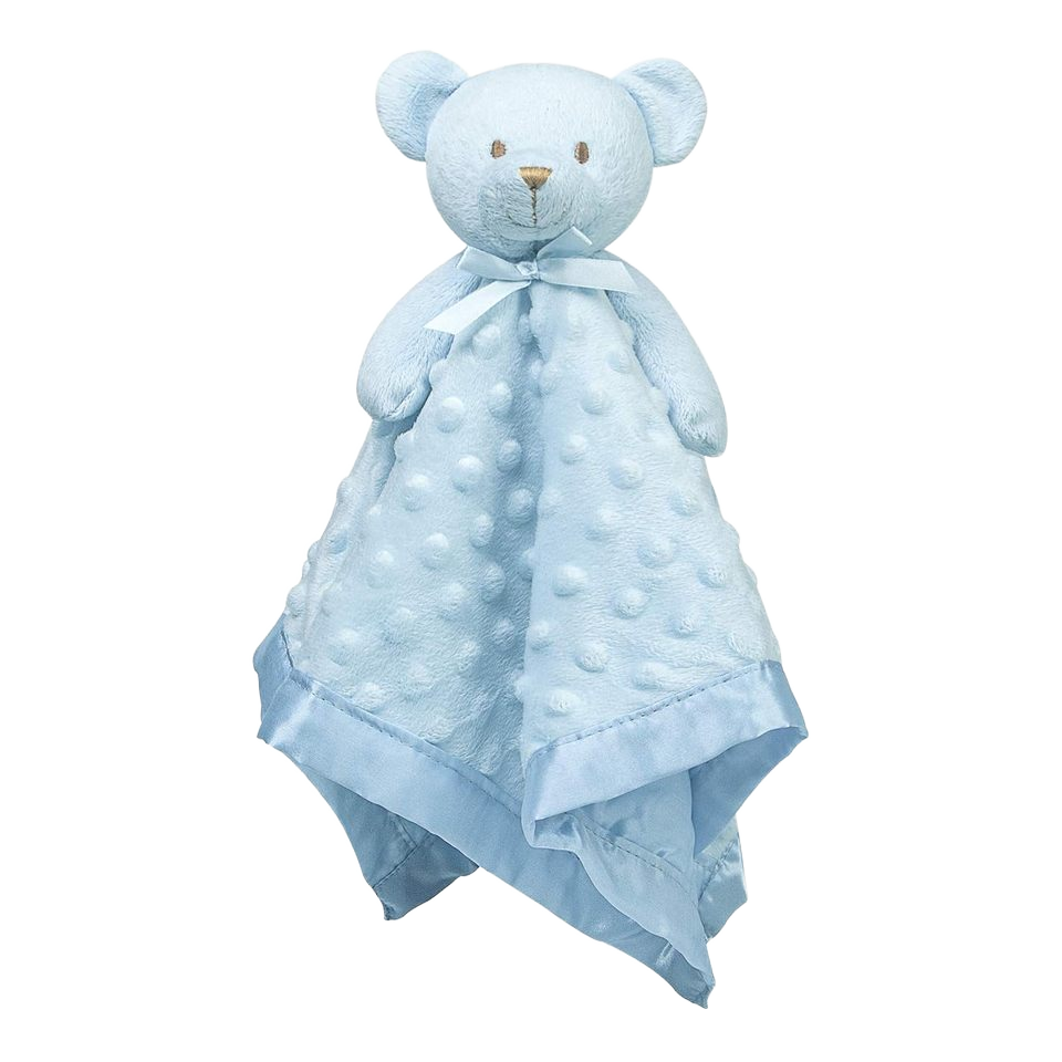 Unisex Soft Blue Teddy Bear Security Blanket Bedding for Newborn