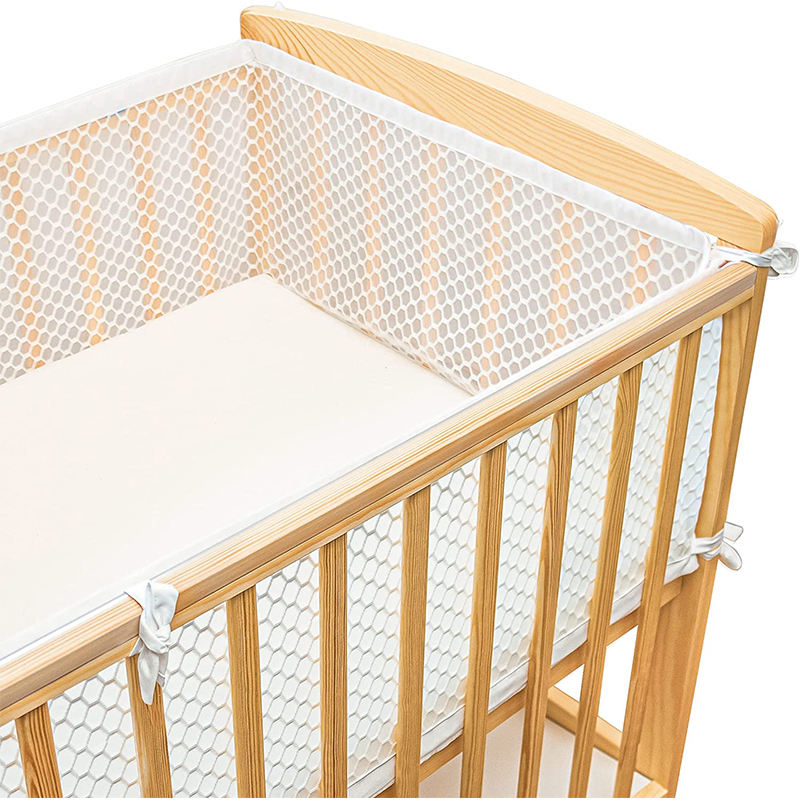 Infant Baby Crib Protector Cotton Soft Mesh Breathable Crib Bumper
