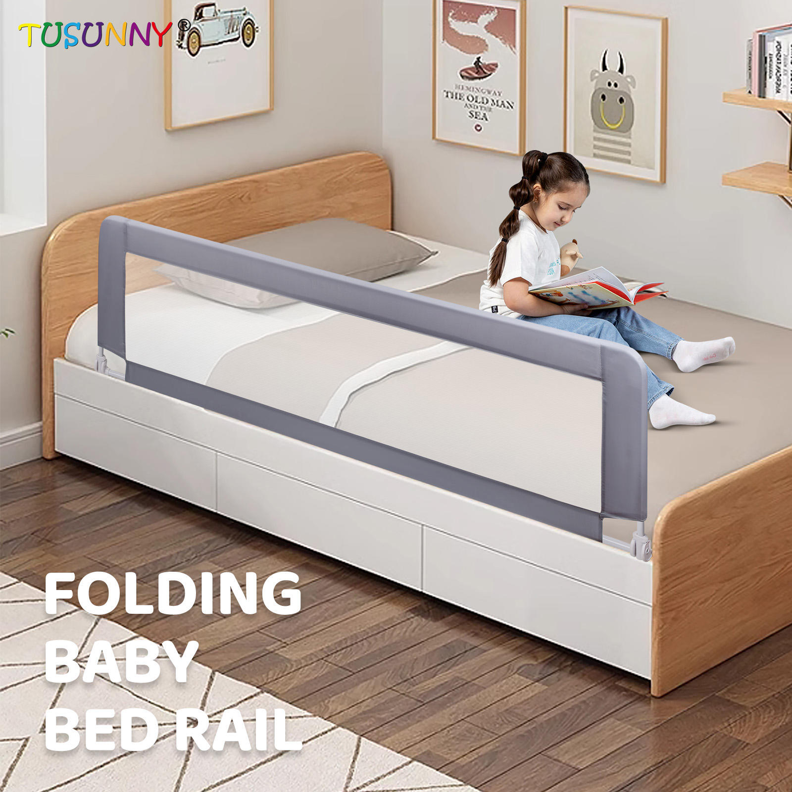 Travel Folding Baby Safety Rail Baby Rail Guard Protection Fence
