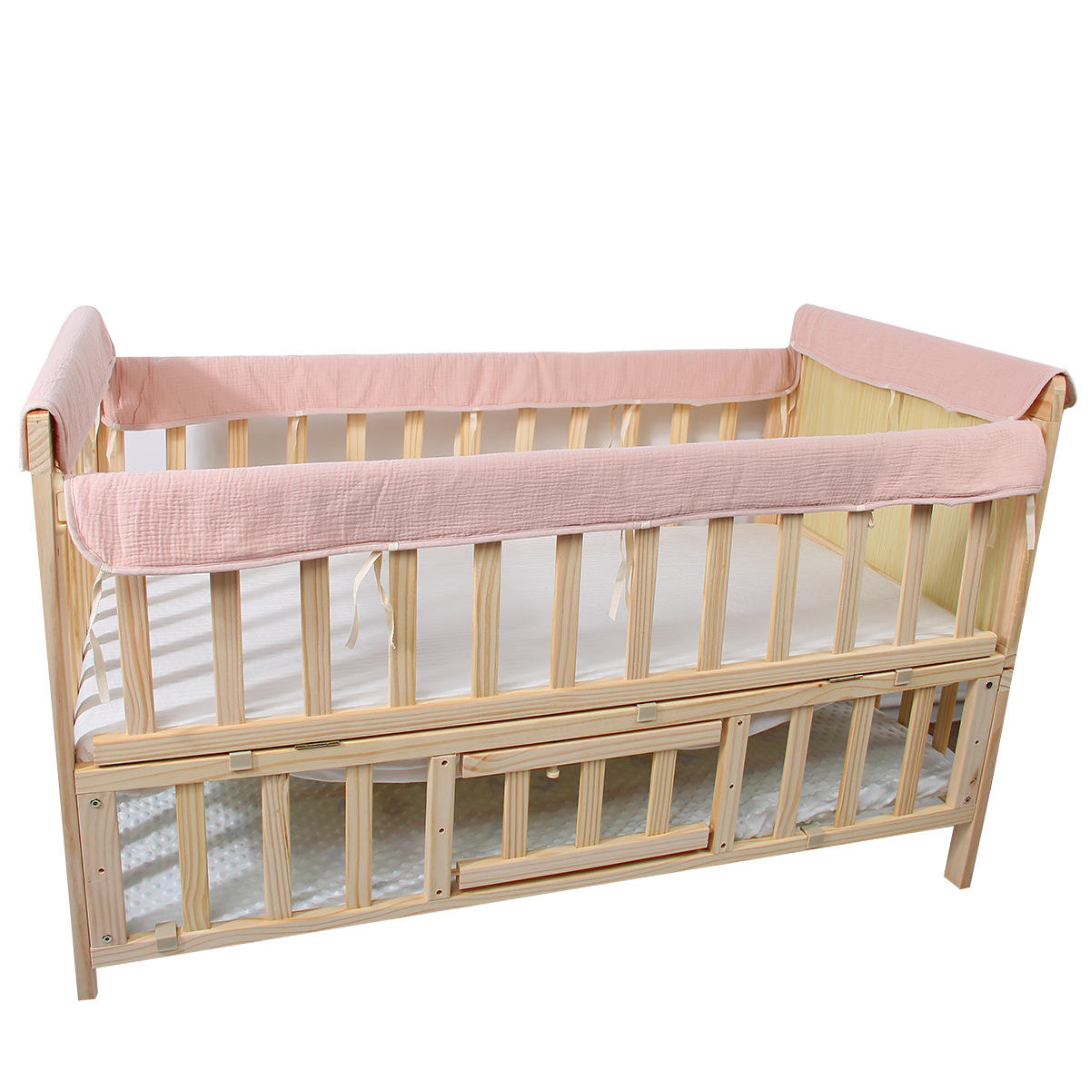 Adjustable Cotton Fabric Ties Crib Rails Protectors Breathable Digital