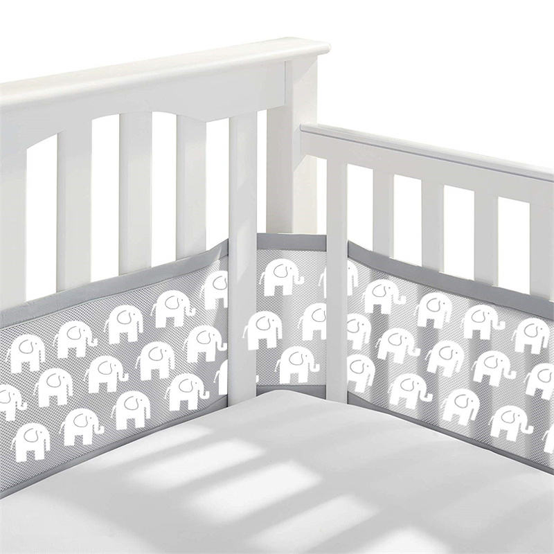 Soft Infant Toddler Bed Safety Bumper Edge Guards Breathable Baby Mesh