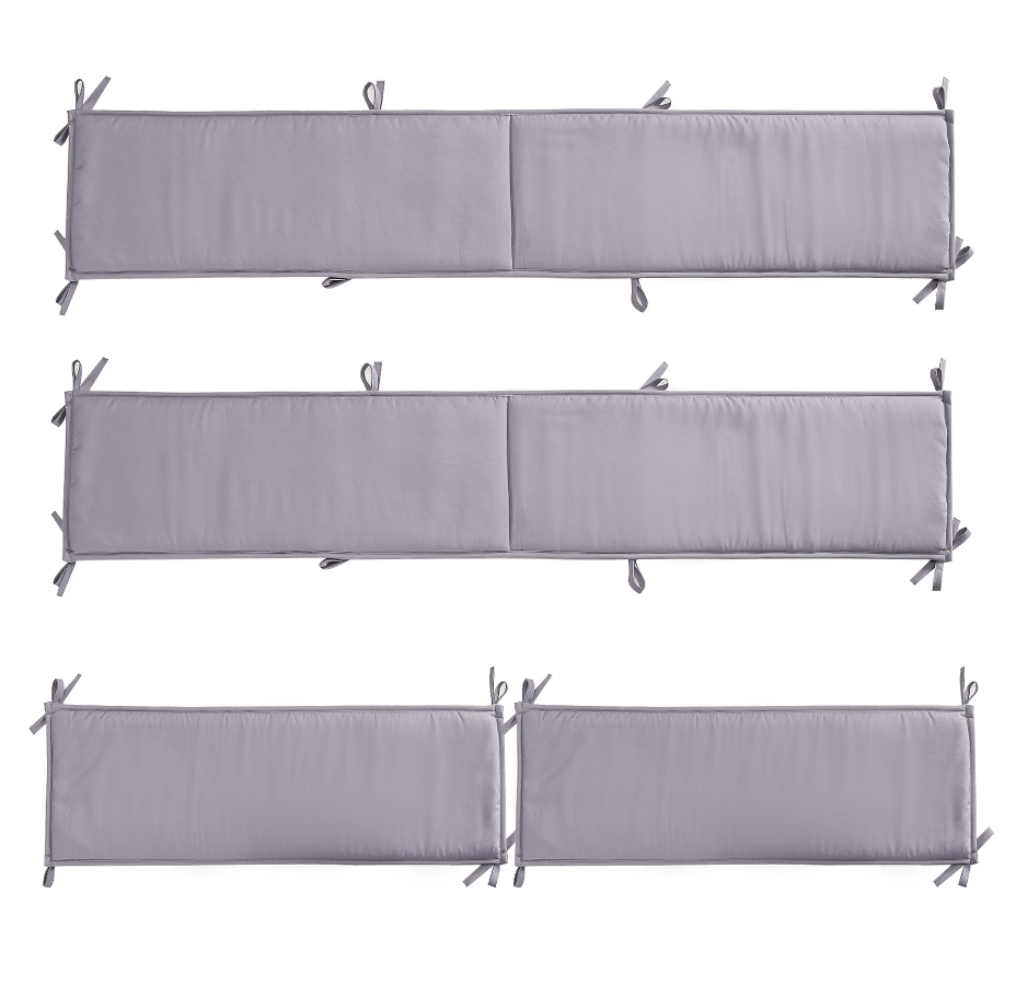 Solid New Detachable Cotton Crib Bumper Pads Breathable Soft Infant Bed