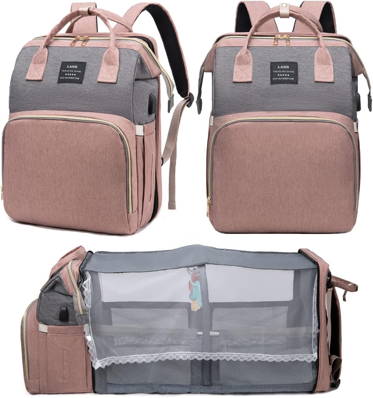 Baby Bags for Mom Diaper Bag Backpack With Changing Station Large Bag