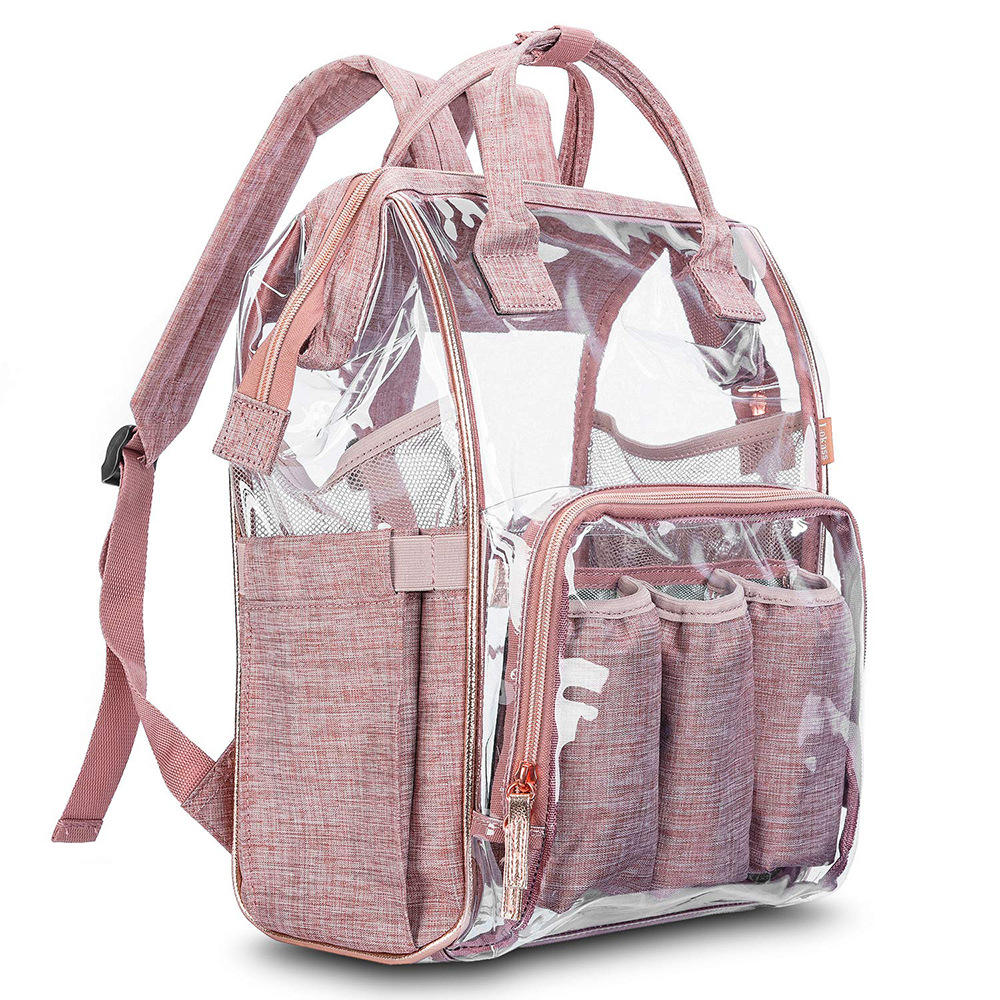 New Design Transparent PVC Mommy Large Baby Diaper Bag Clear Nappy