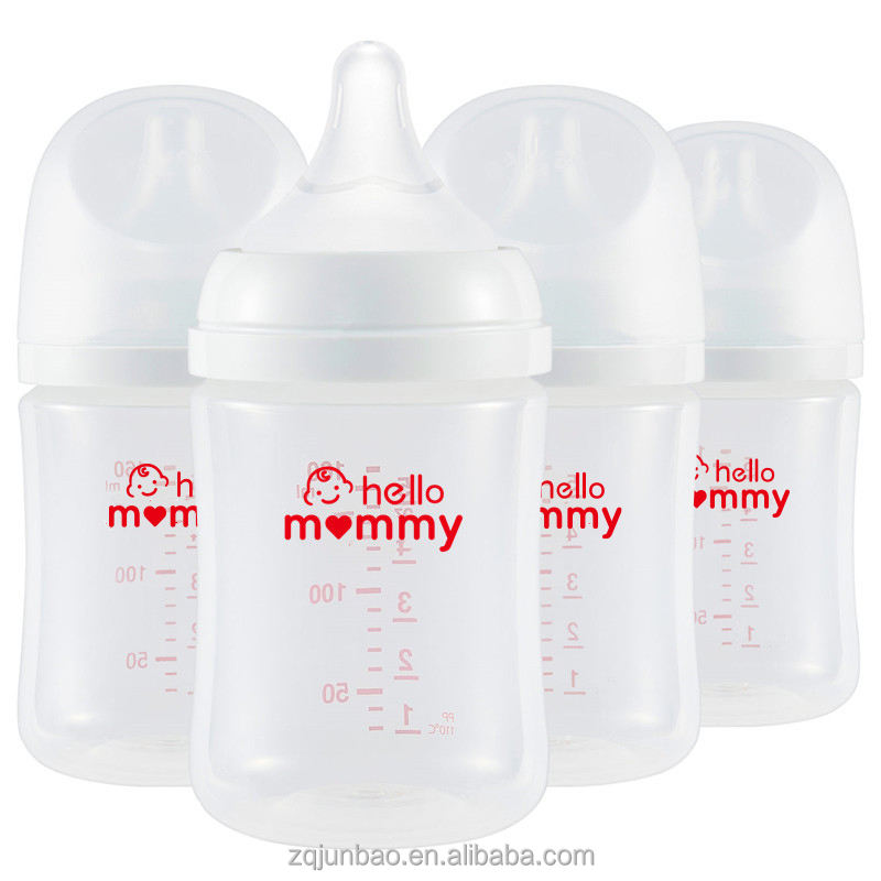 BPA Free PP Baby Bottle Wide Neck Anti Colic Silicone Teat for 0-12