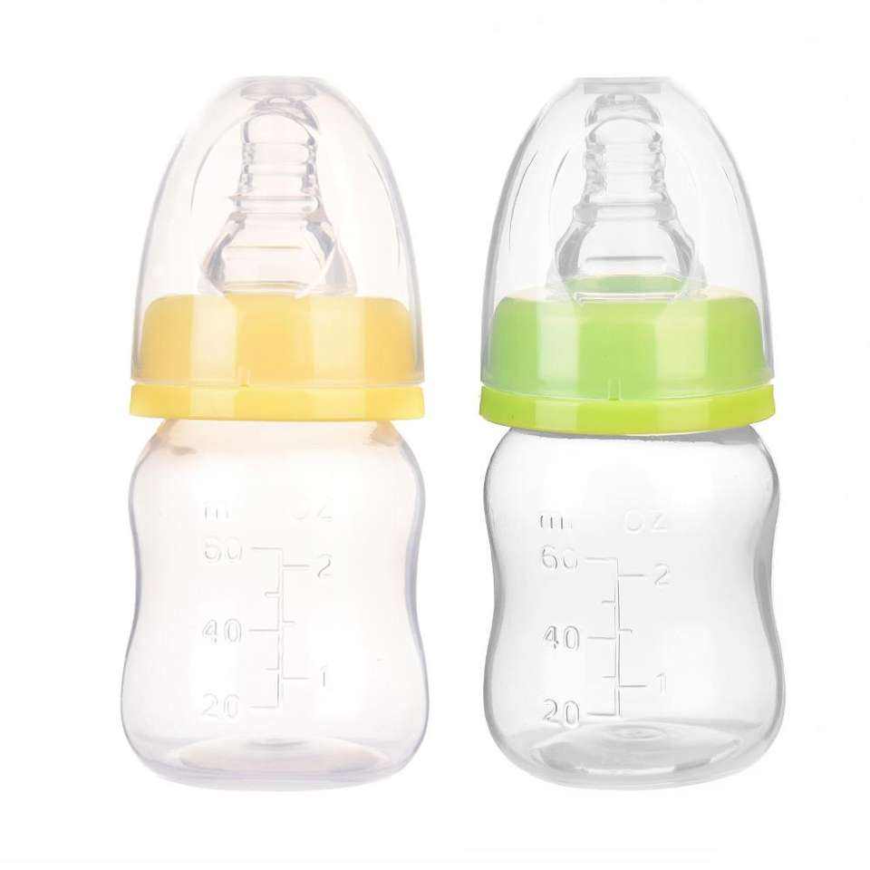BPA Free Food Grade Anti Colic PP Mini Milk Bottle 60ML Silicone Nipple