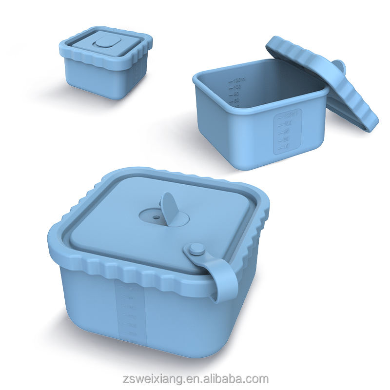 Food Grade Silicone Lid Baby Food Storage Box sealed and Fresh-keeping
