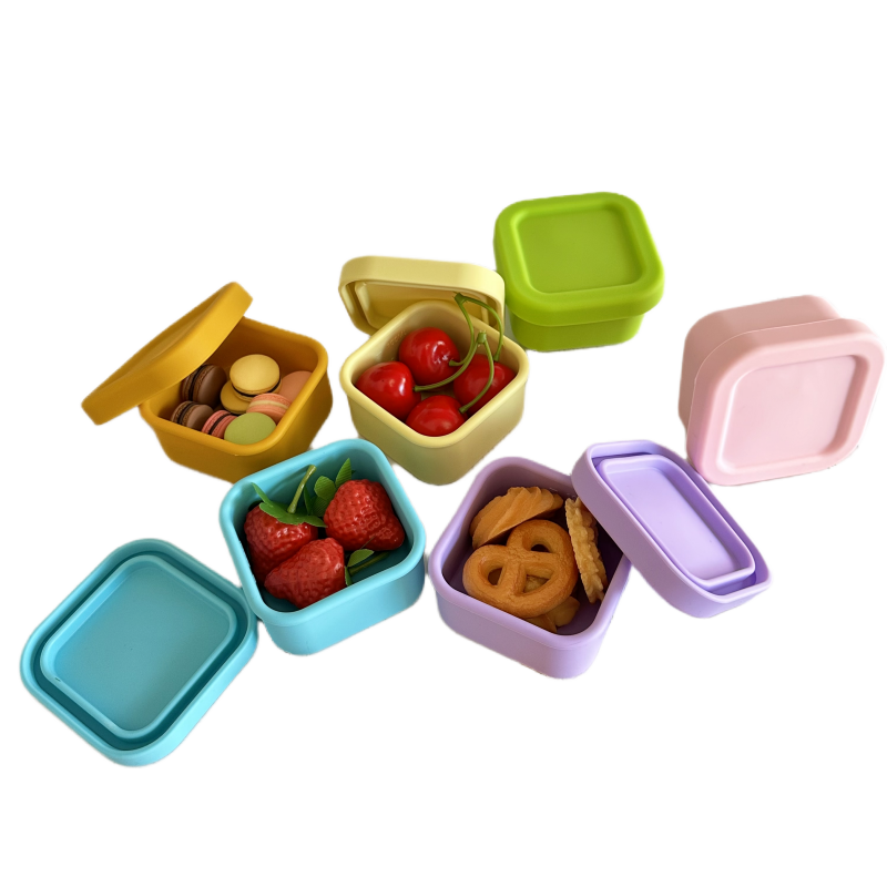 Free Phthalate Free Silicone Print Pattern Baby Snack Box Leakproof Lid