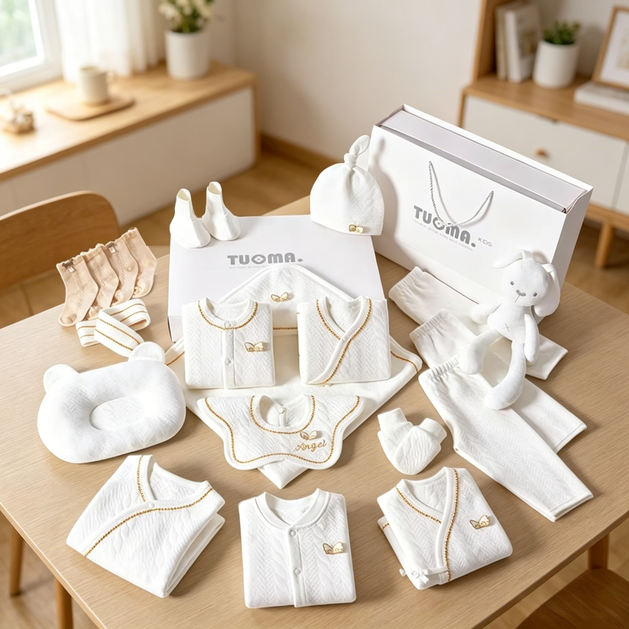 Newborn Baby Full Moon Meeting Gift Set 100% Pure Cotton Baby Clothes