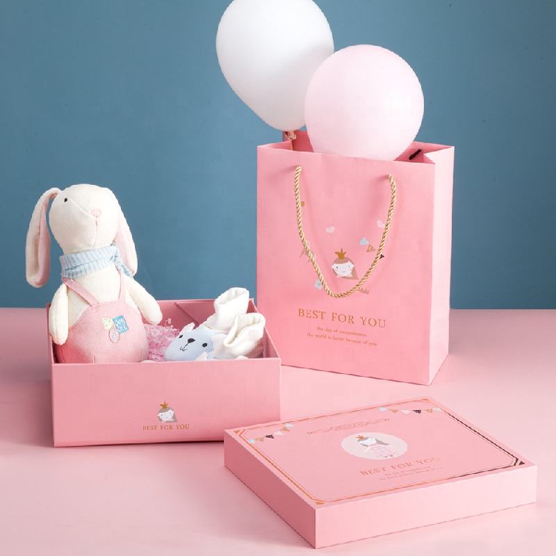 Customization Retail Pink Best Modern Novel Design Baby Gift Box Set