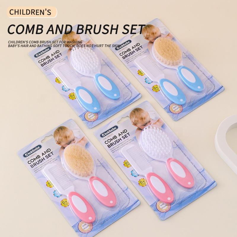Baby Comb and Brush Set Soft Touch Infant Hairbrush for Bath Grooming