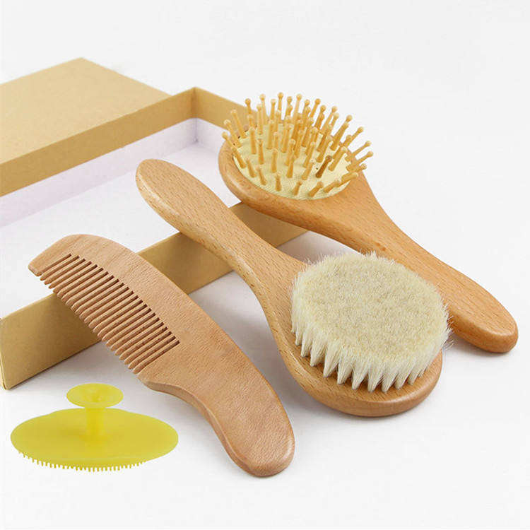 Baby Care Shampoo Brush Soft Nylon Baby Massage Airbag Solid Wood