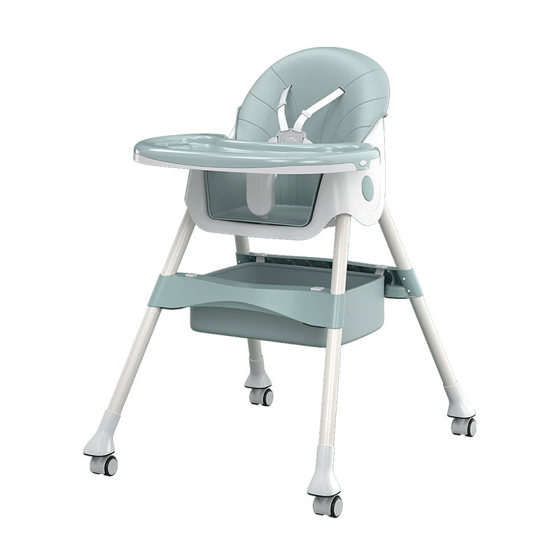 Adjustable Wheels & Foot Rest Easy Taking Multi Function Baby High