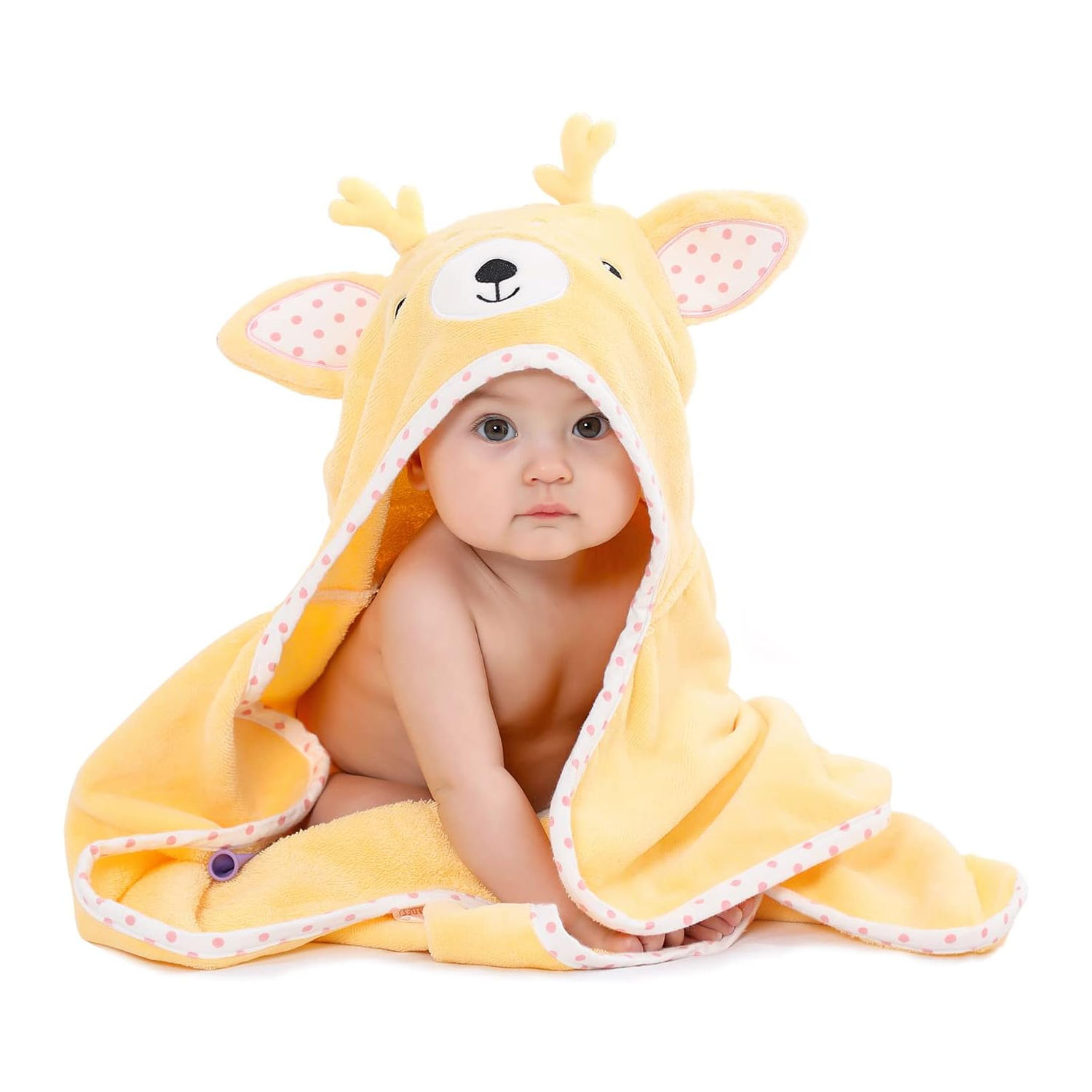 Quick Dry Cotton Baby Hooded Towel 3D Animal Head Design Highly