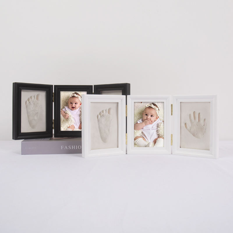 Baby Shower Gifts Kit Non-Toxic New Zealand Pine Hand Footprint Photo