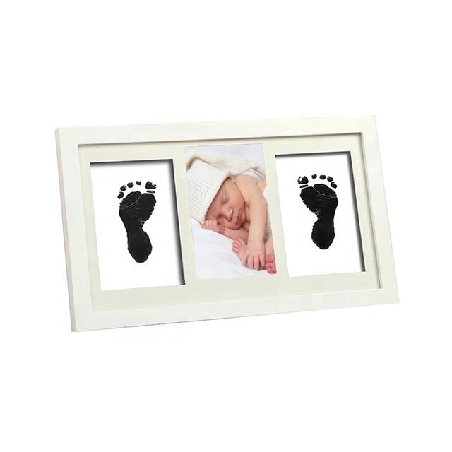 Newborn Baby Inkless Footprint Handprint Photo Frame Kit With Ink Pad