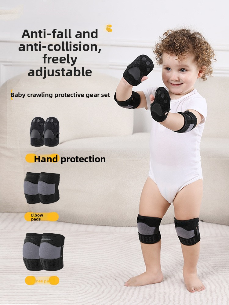 Baby Toddler Anti-Slip Knee Elbow Palm Pads Adjustable Breathable