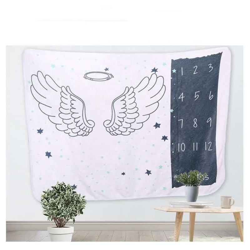 Monthly Growth Flannel Blanket for Newborn Baby Super Soft