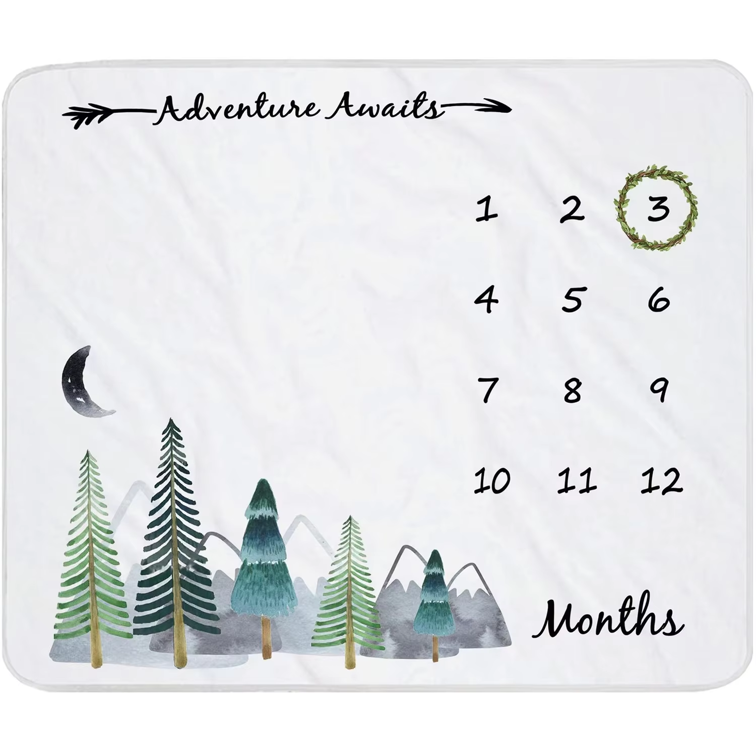 Baby Age Photography Growth Monthly Milestone Blanket Flannel