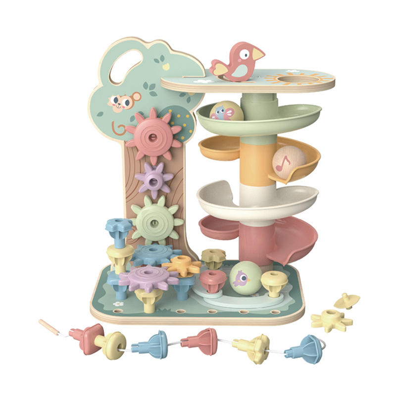 Early Education Montessori Color Cognition 4-Layer Rolling Ball Stacked