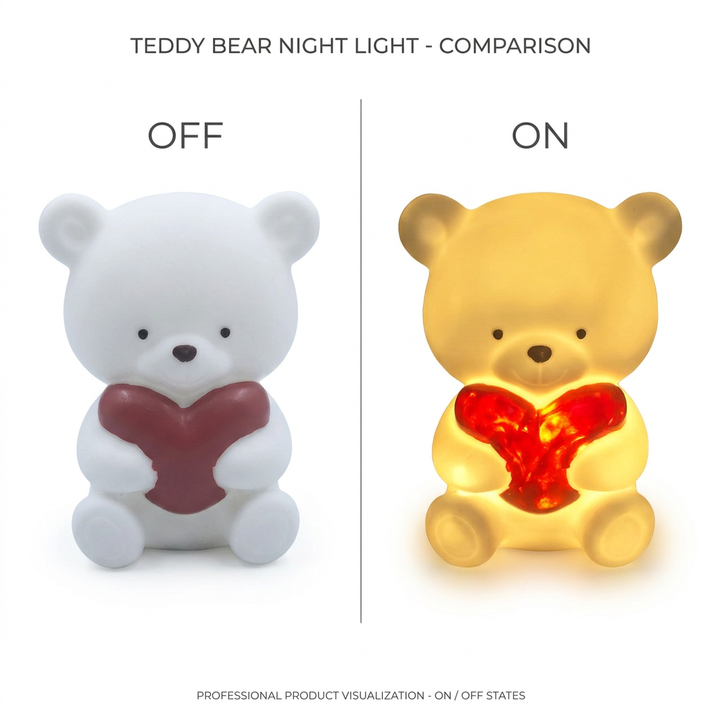 Kids Bedside Projection LED Night Light with Warm White Light Battery