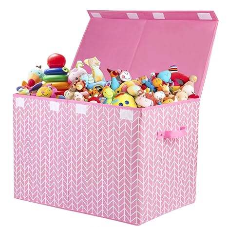 Large Toy Storage Box Chest for Kids Sturdy Toy Box Organizer Baskets