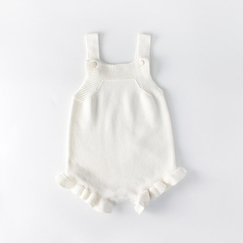 Factory Supply Newborn Clothes Bodysuit 100% Cotton Ruffle Leg Summer