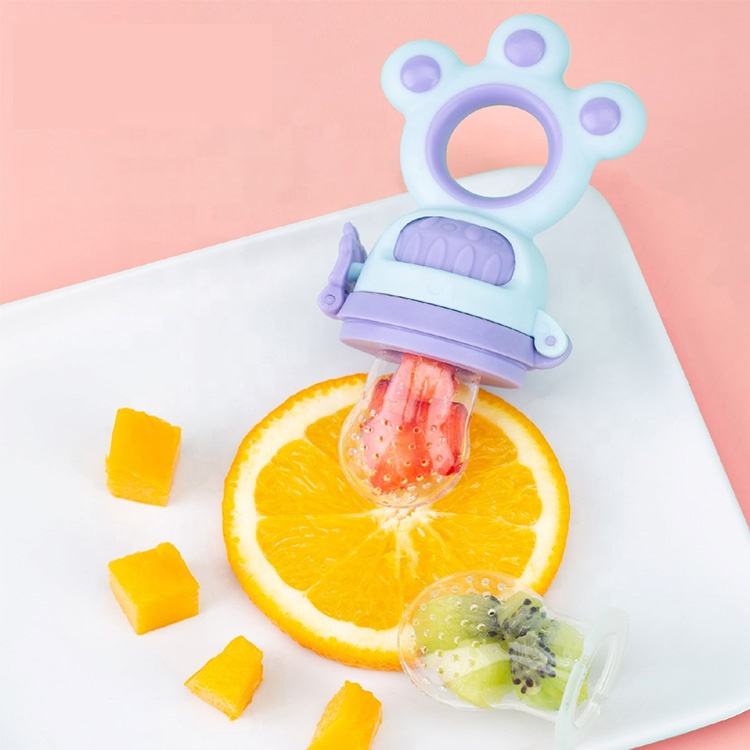 Silicone Pink Baby Fruit Paw Soother Teether Feeder Pacifier BPA Free