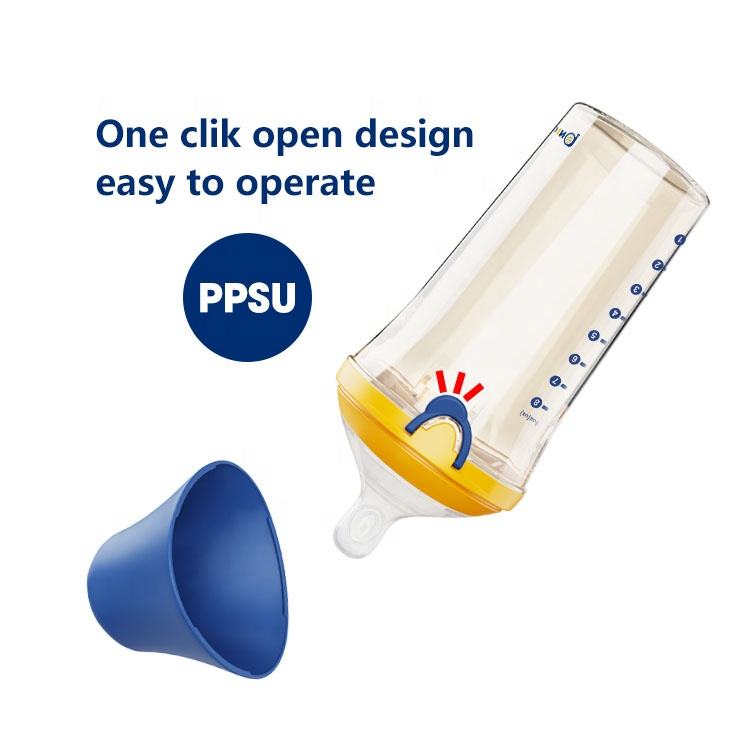 Silicon BPA Free Wide Neck Triangular Anti-Bacterial One-Click Open