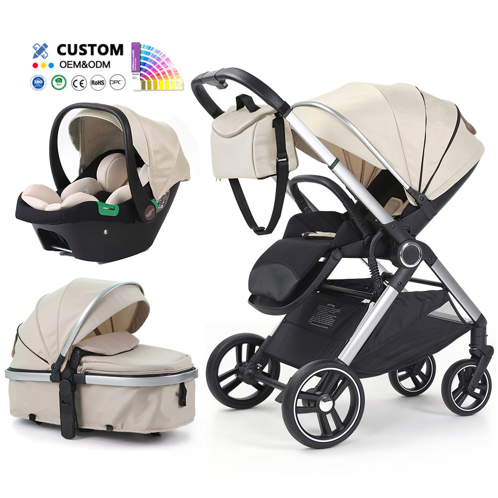 Coches Para Bebes. Luxury Baby Stroller Pram 3 in 1 with Car Seat